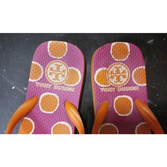 Tory Burch Pink Orange Flip Flops -- 6 - Picture 7 of 10